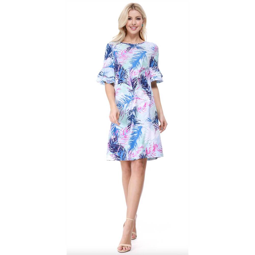 NEW ARYEH cielo ruffle sleeve dress in royal